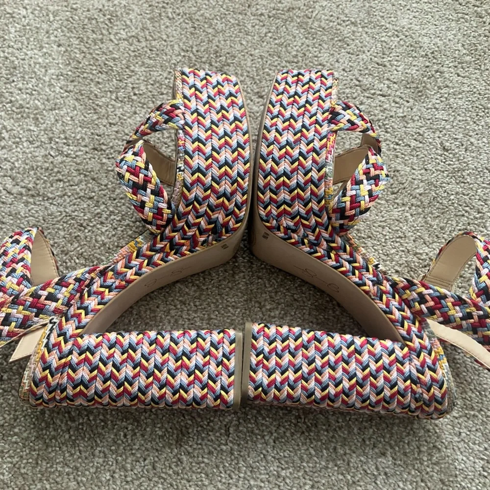 Jessica Simpson Multicolor Braided Platform Sandals